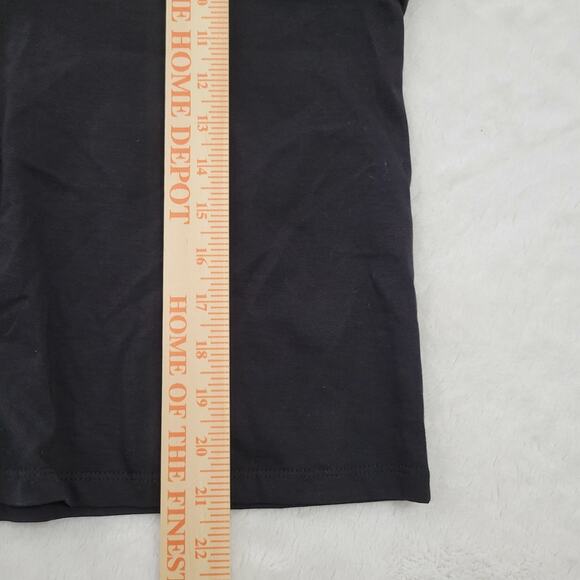 Zara Ruffle Sleeve T Shirt Black Sz Medium 100% Cotton - Picture 9 of 9